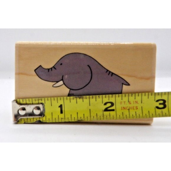 Stamp "Happy Elephant" #D1006 Stampendous ©2000 2¾" x 1 ½" - Picture 3 of 5